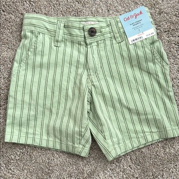 Cat & Jack Green Striped Kids Shorts - Picture 1 of 3